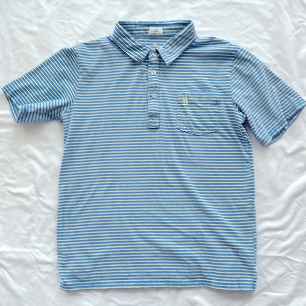 Johnnie-O Boys Striped Polo Shirt Size 14